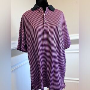 Peter Millar Shirt Mens L Purple Polo Short Sleeve Performance